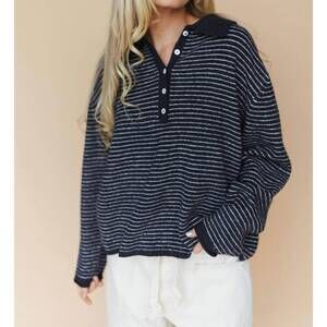 NEW THINGS BETWEEN valerie polo sweater in navy